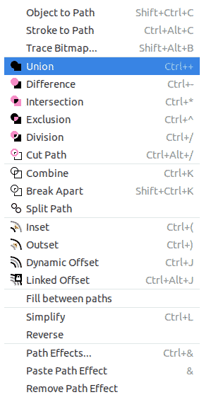 inkscape union paths